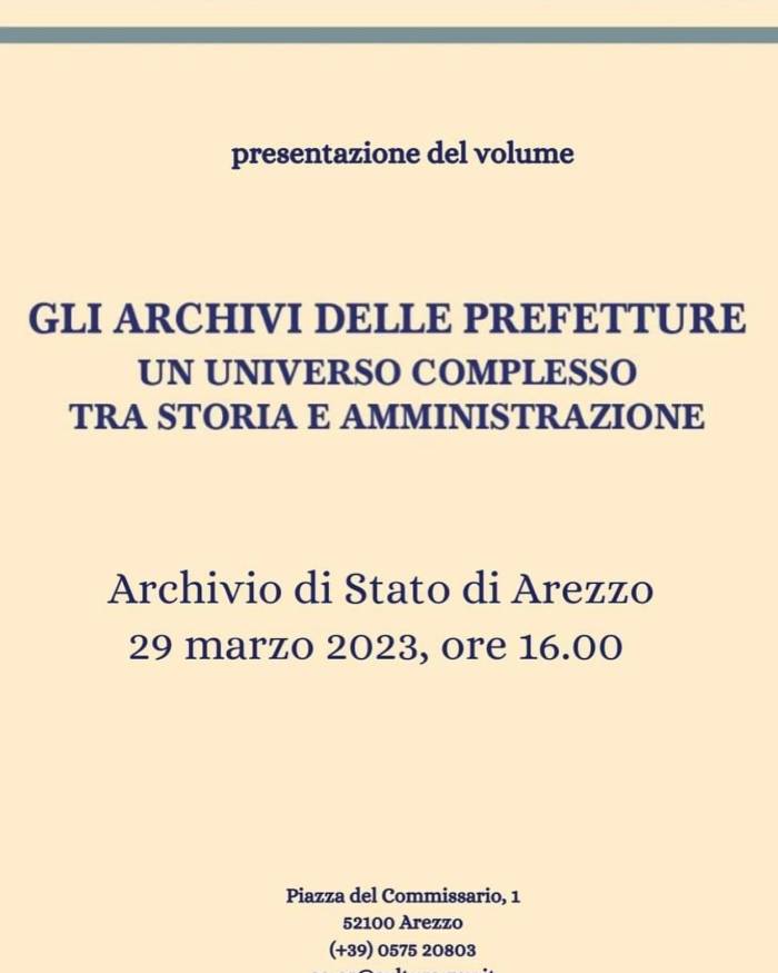 Sarà presentato mercoledì 29 marzo alle 16:00 nella sala conferenze dell’Archivio di Stato di Arezzo, il volume curato da Annantonia Martorano sugli...